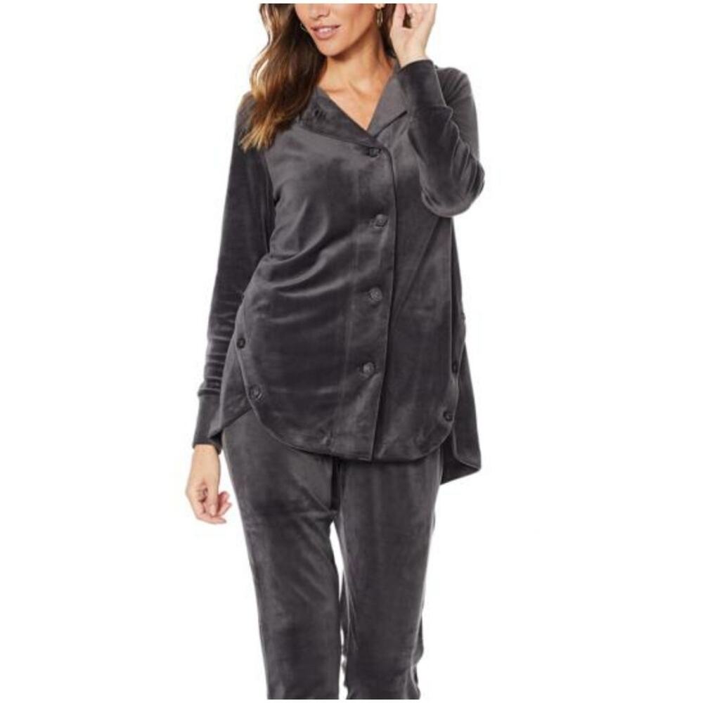ModernSoul® Velour Hoodie Jacket Shacket, Size XL